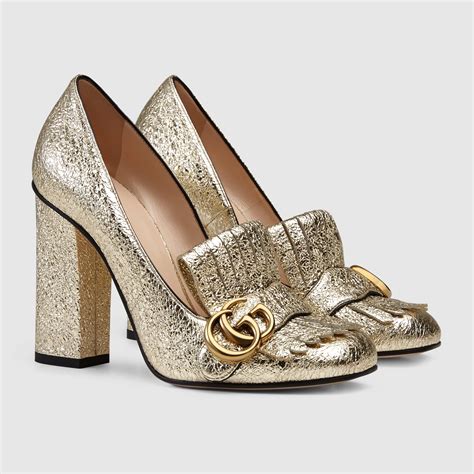 gucci metallic pump|Gucci Heels for Women .